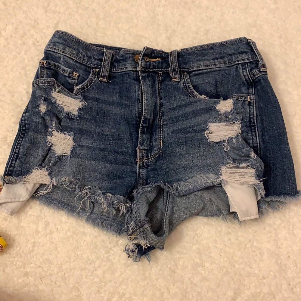 High waisted denim shorts